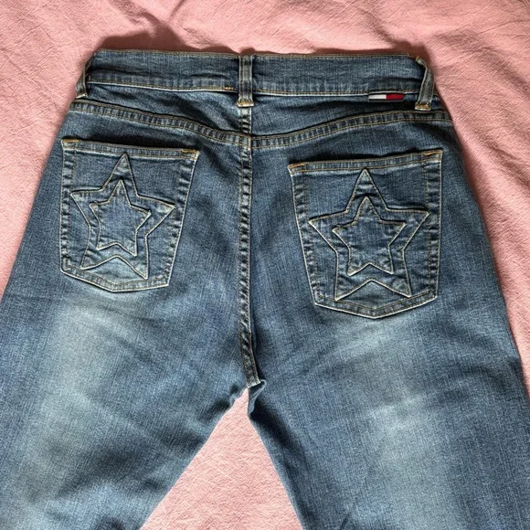Tommy Hilfiger Vintage Star Pocket Jeans Medium Wash Flare Bootcut Low Rise 26 - Picture 6 of 8